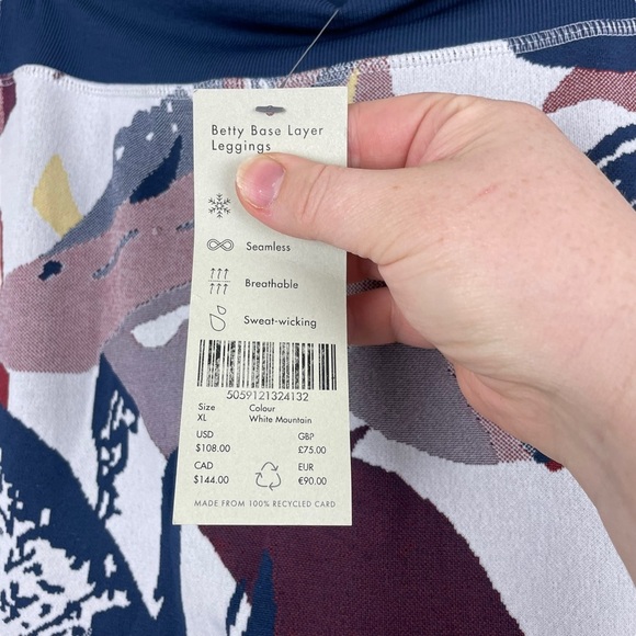 NWT Sweaty Betty Base Layer Leggings in White Mountain - Picture 7 of 7